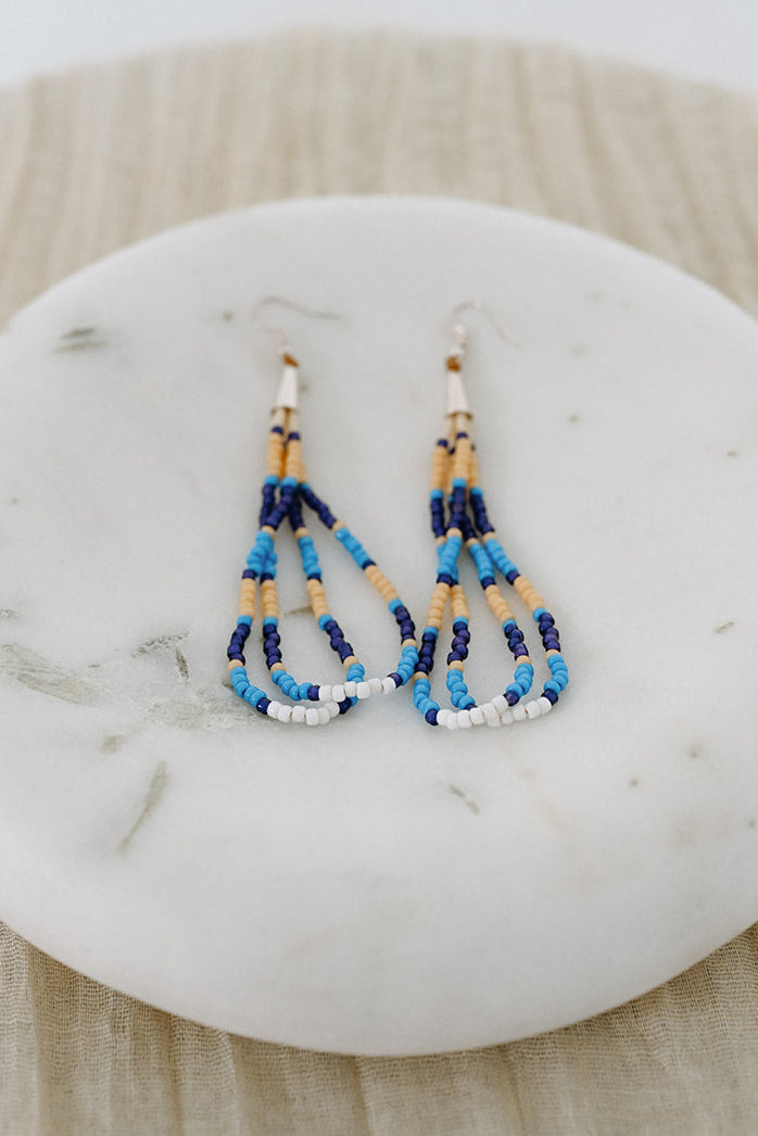 Mesa Sky Hand Beaded Earrings
