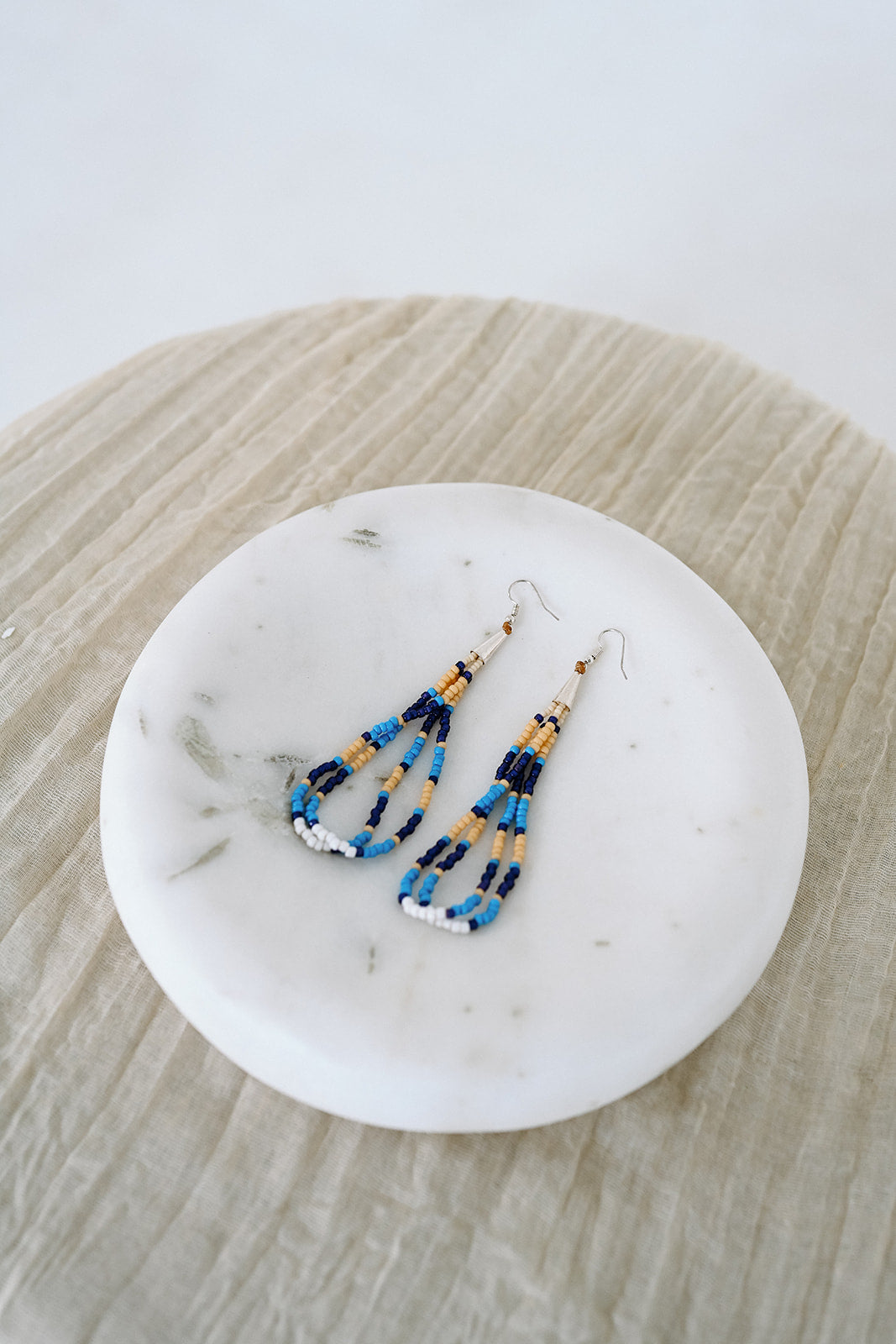 Mesa Sky Hand Beaded Earrings