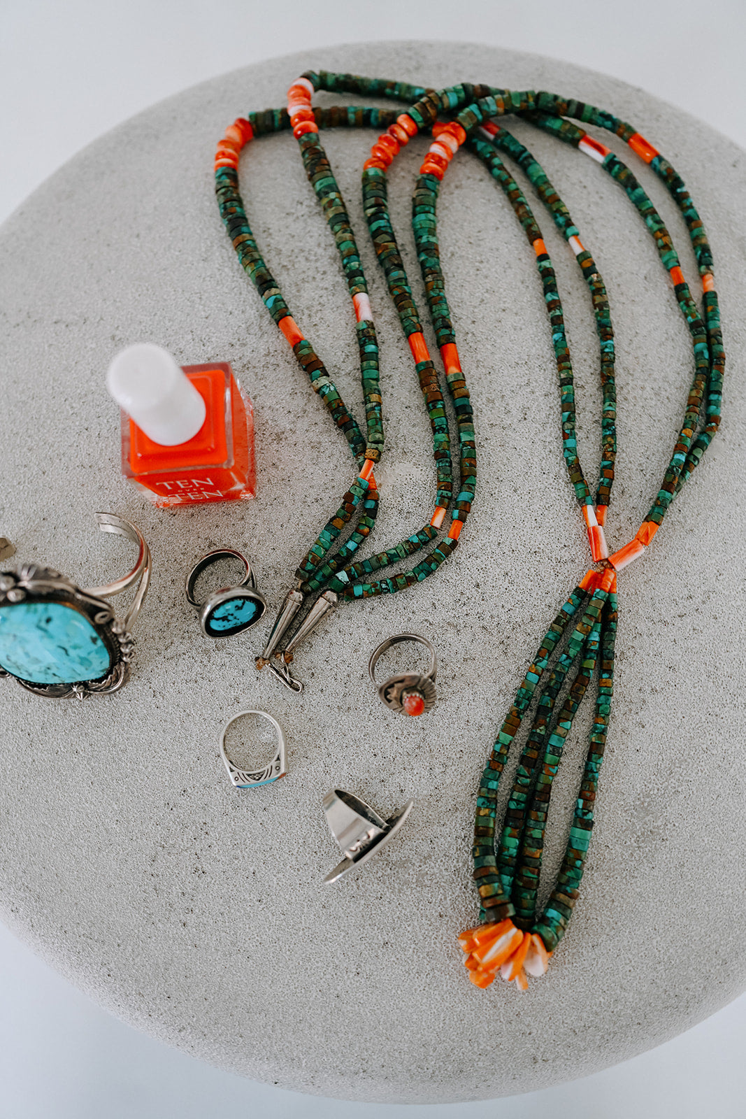 Turquoise and Spiny Oyster Jaclaw Necklace