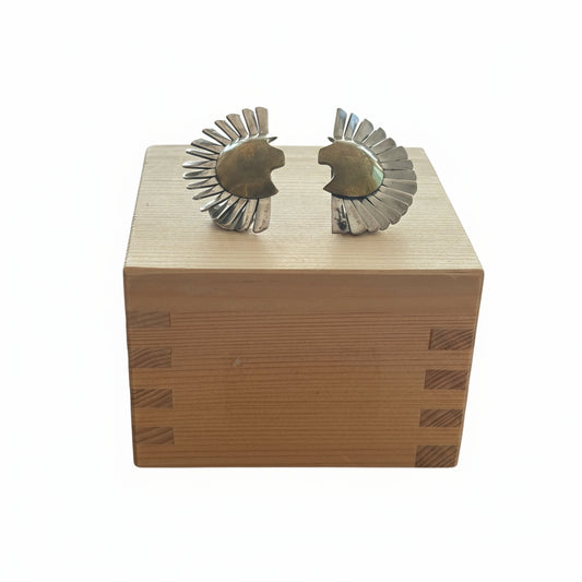 Vintage Sterling and Brass Statment Earrings