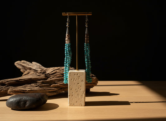Three Strand Dangling Turquoise Earrings
