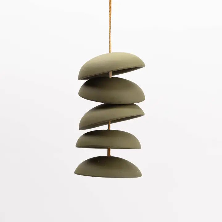 Wind Chimes Handmade Ceramic- Moss