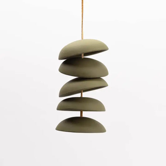 Wind Chimes Handmade Ceramic- Moss
