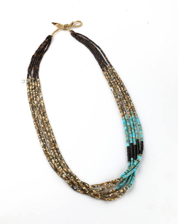 Abalone, Black Jet and Turquoise Necklace