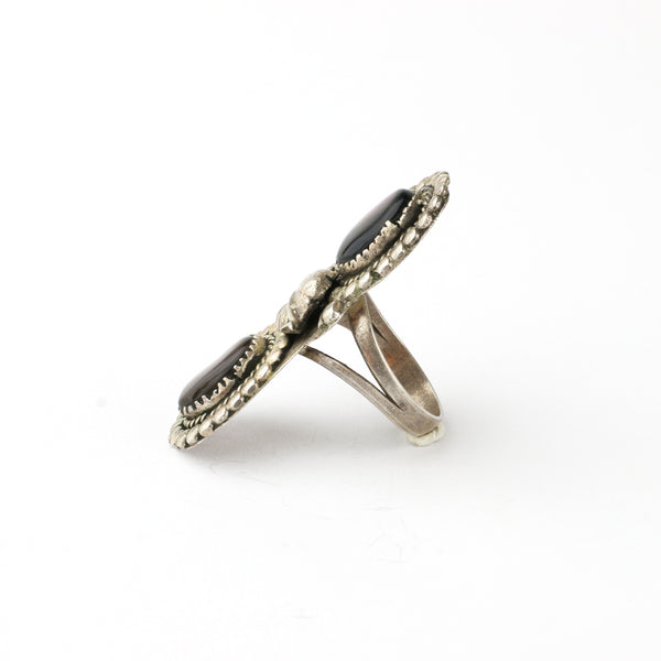 2 Stone Mother of Pearl Vintage Ring