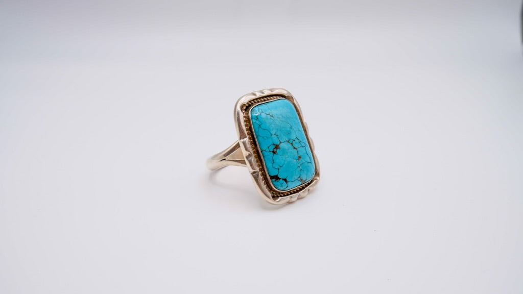 Vintage Square Turquoise Ring