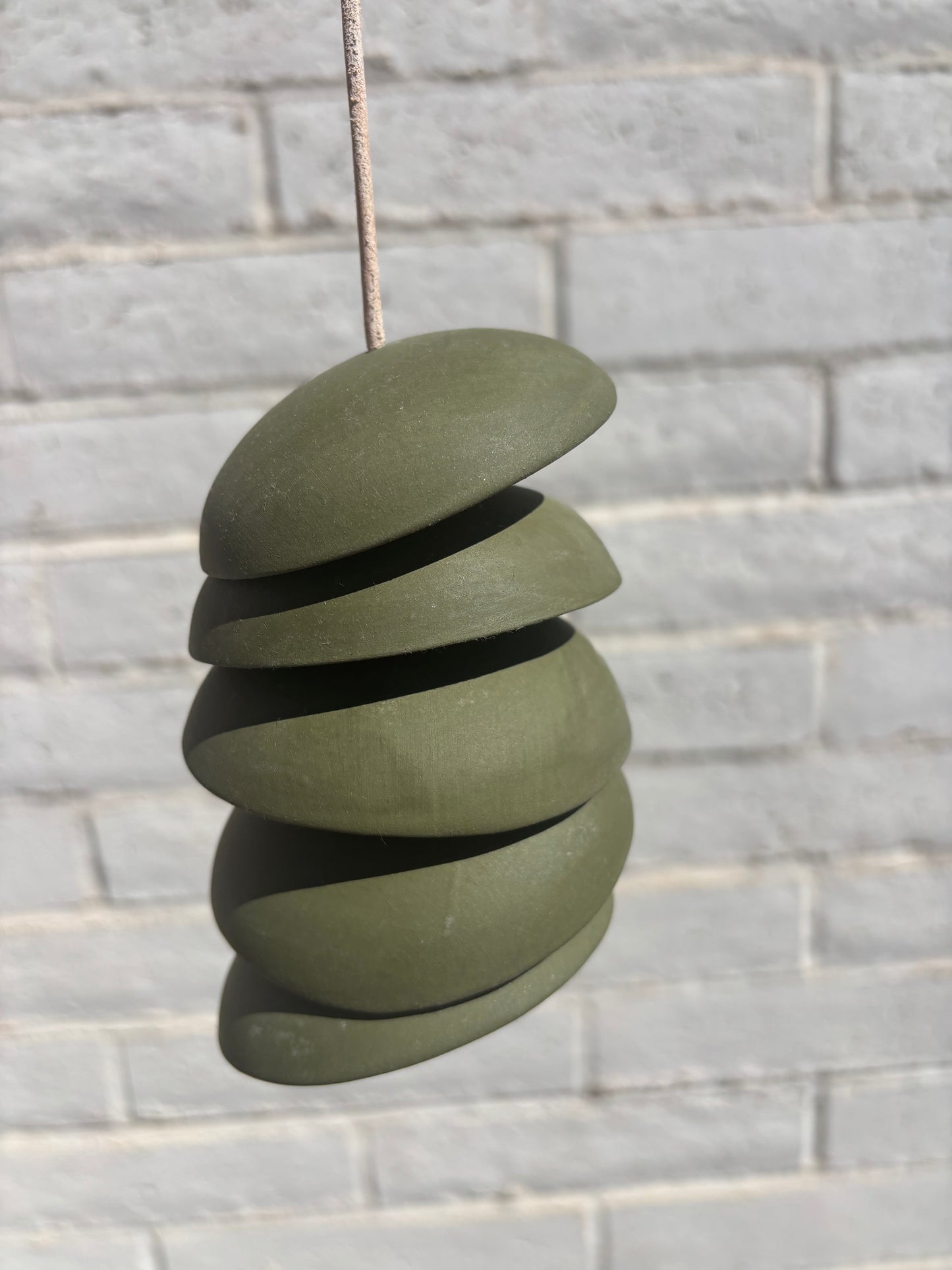 Wind Chimes Handmade Ceramic- Moss