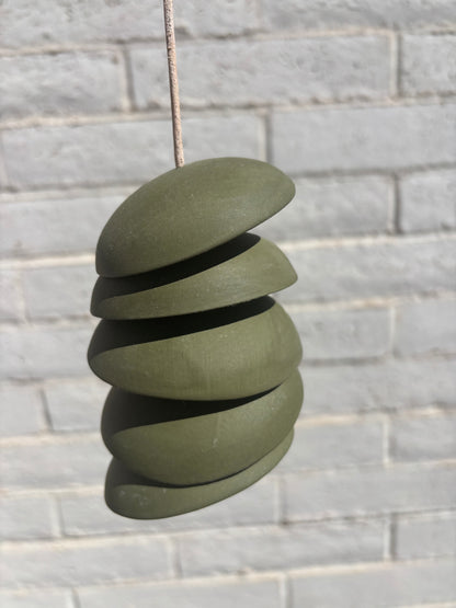 Wind Chimes Handmade Ceramic- Moss