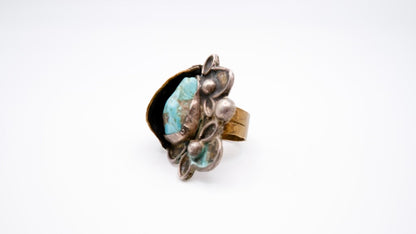 Vintage Turquoise and Copper Ring size 6