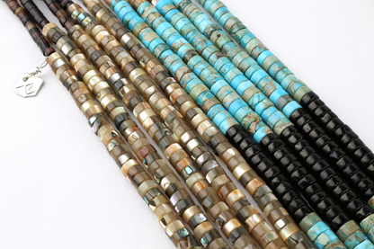 Abalone, Black Jet and Turquoise Necklace