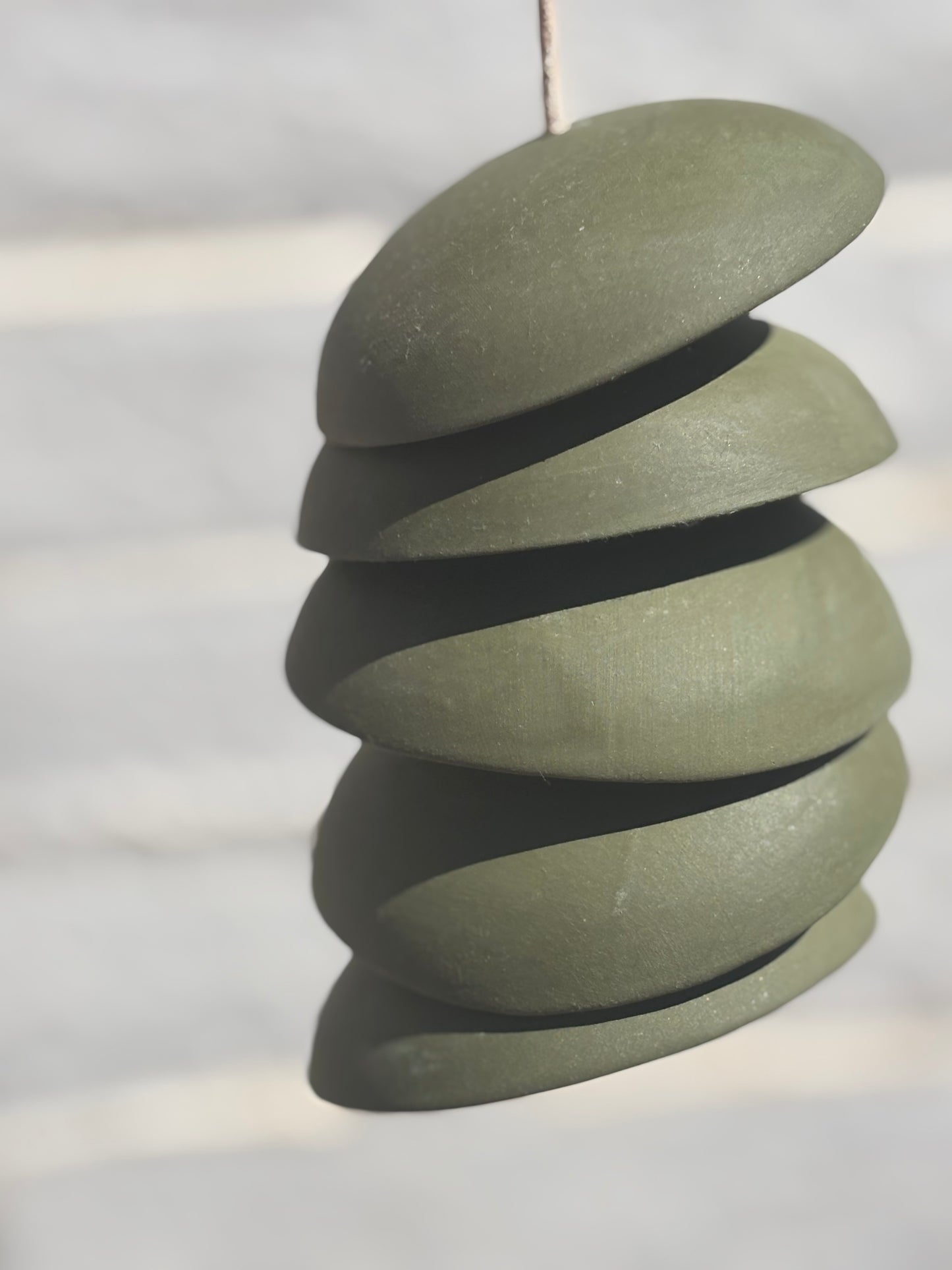 Wind Chimes Handmade Ceramic- Moss