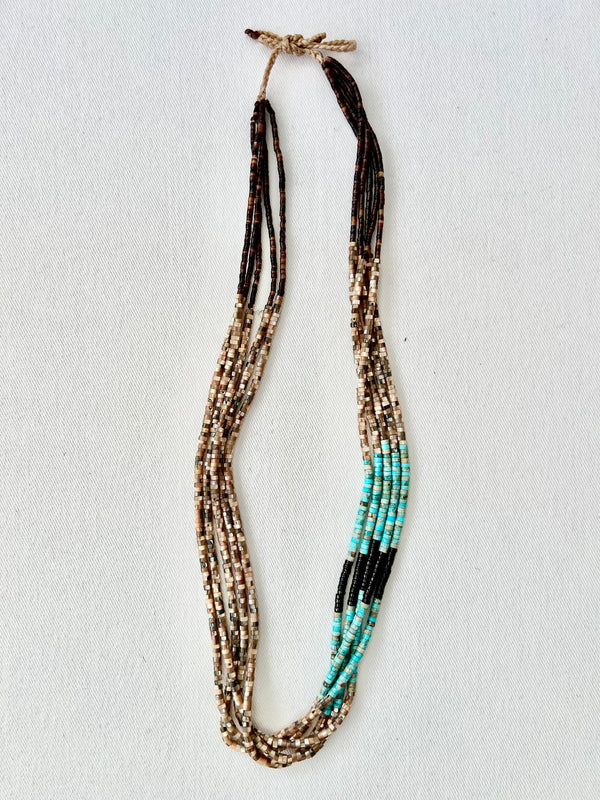 Abalone, Black Jet and Turquoise Necklace