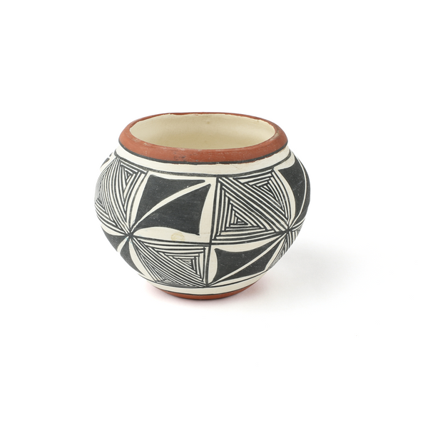 Black, Brown and White Traditional Navajo Pottery Vessel