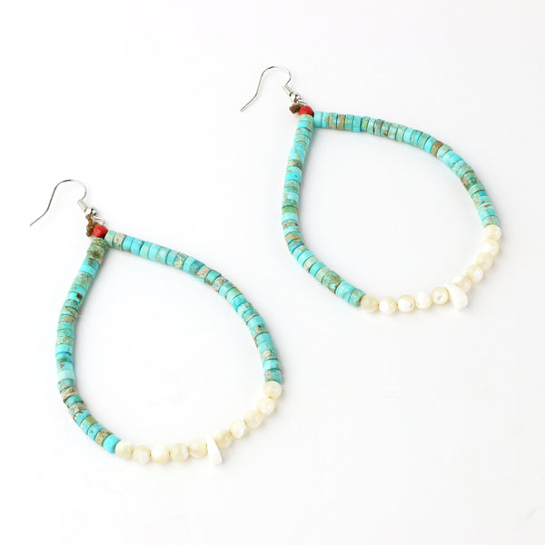 Turquoise and Mother of Pearl Earrings