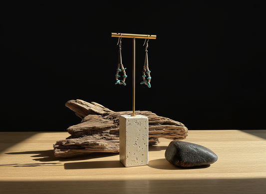 Turquoise and Heishi Drop Earrings