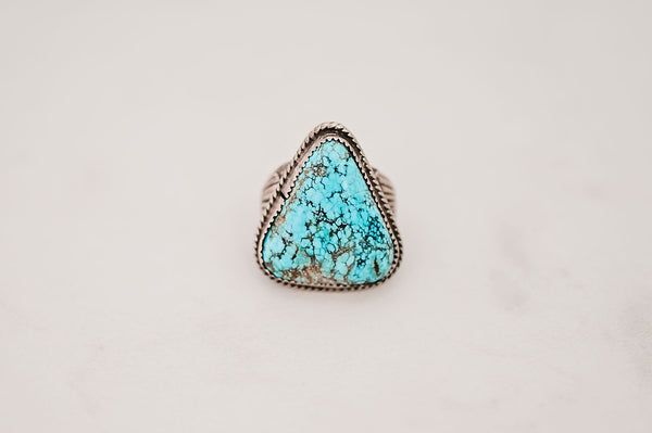 Large Turquoise Triangle Stone Vintage Ring