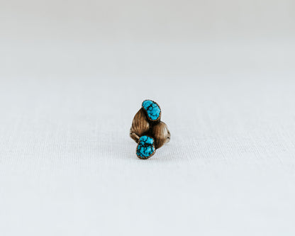 Vintage Turquoise and Brass Ring