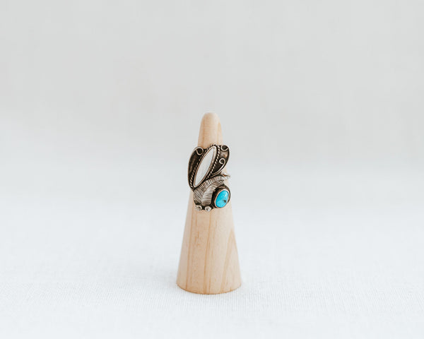 One of a Kind Mother of Pearl and Turquoise Vintage Ring
