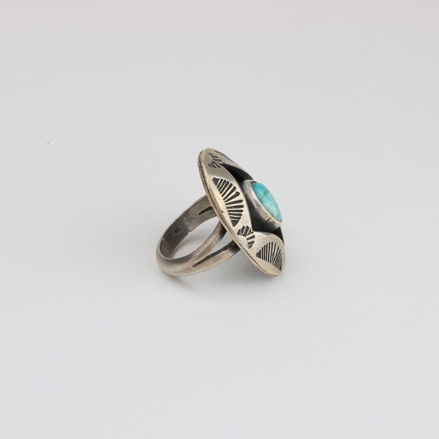 Vintage Shadow Box Turquoise Ring