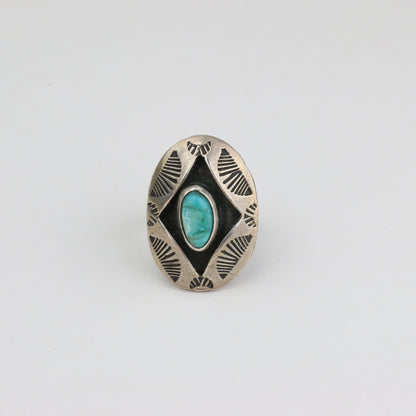Vintage Shadow Box Turquoise Ring